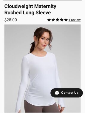 3 CRZ Yoga Cloudweight Maternity Ruched Long Sleeve Top -White, black and purple